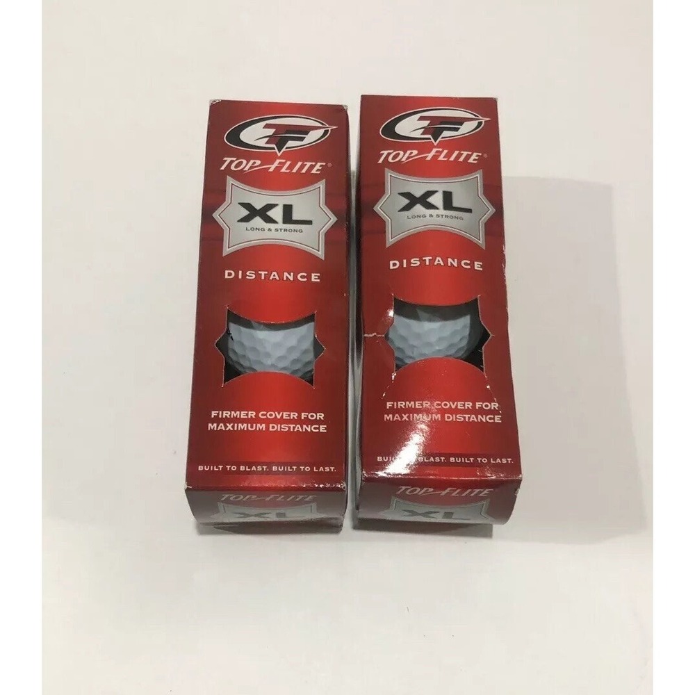 2 Box TOP FLITE XL Long Distance Golf Balls Firm Cover Maximum Distance 6 Balls‎